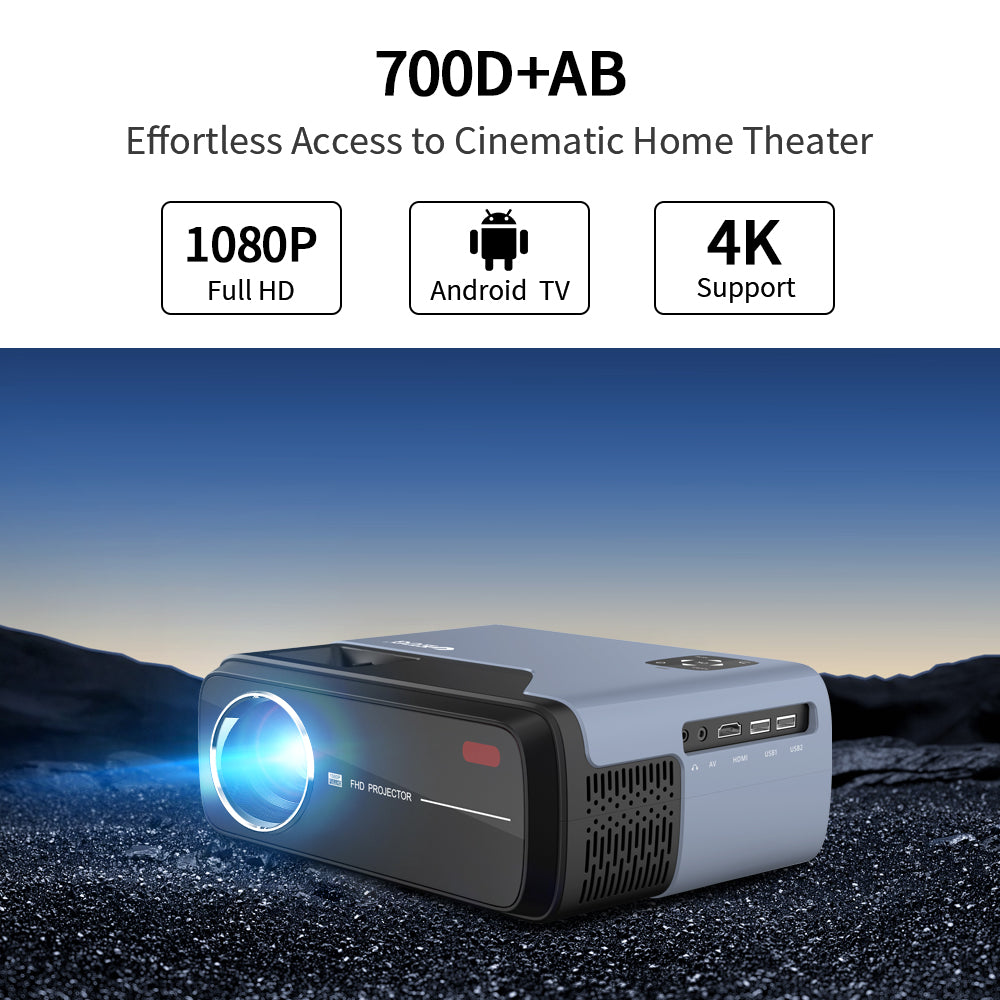 Proyector multimedia HD de 7000 lúmenes, portátil