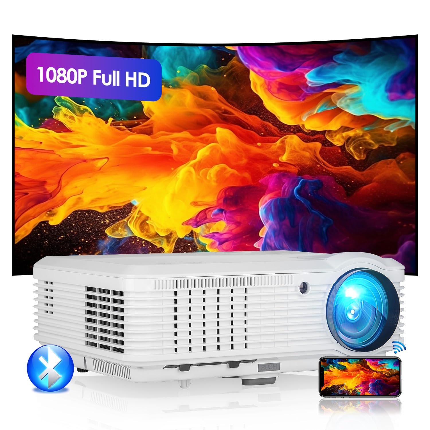 Caiwei A7 Android Projector 1080P Full Hd Home Theater Led Projector NEW-OPENBOX newest