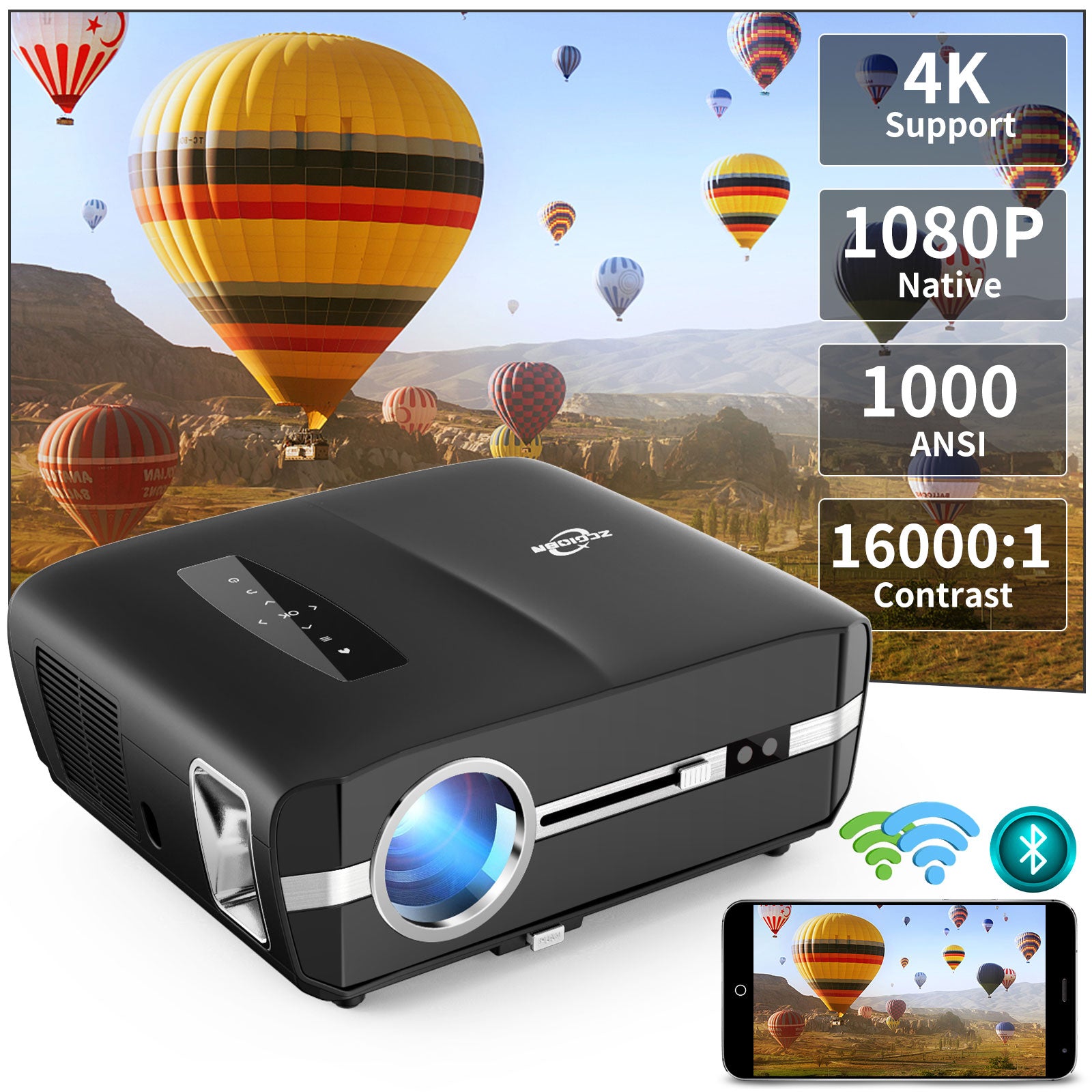 1000D 4K Movie Projector Daylight Viewing 1000ANSI 13000lm Smart