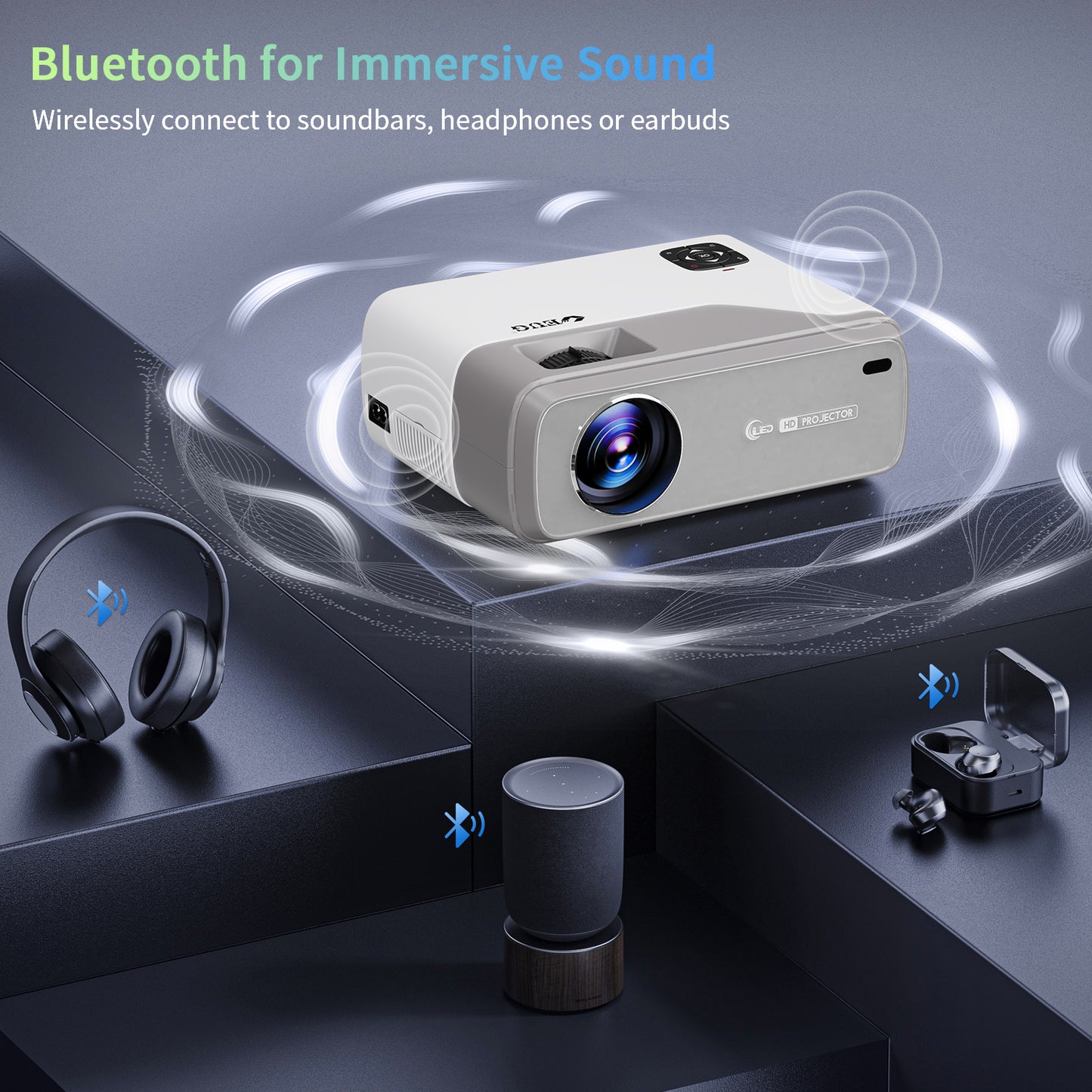 Portable 1080P Projector with WiFi Bluetooth, Smart Home Outdoor Projectors  with Netflix Youtobe,LED Small Video Proyector for Home Theater Games  Sports Laptop Phone Fire Stick – CAIWEISHOP